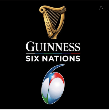Guinness six nations with logo on black background